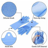 Gloves-Silicone Dish Washing Gloves, Silicon Cleaning Gloves, Silicon Hand Gloves for Kitchen Dishwashing and Pet Grooming, Heat Resistant Gloves (Multicolor, Set of 1)