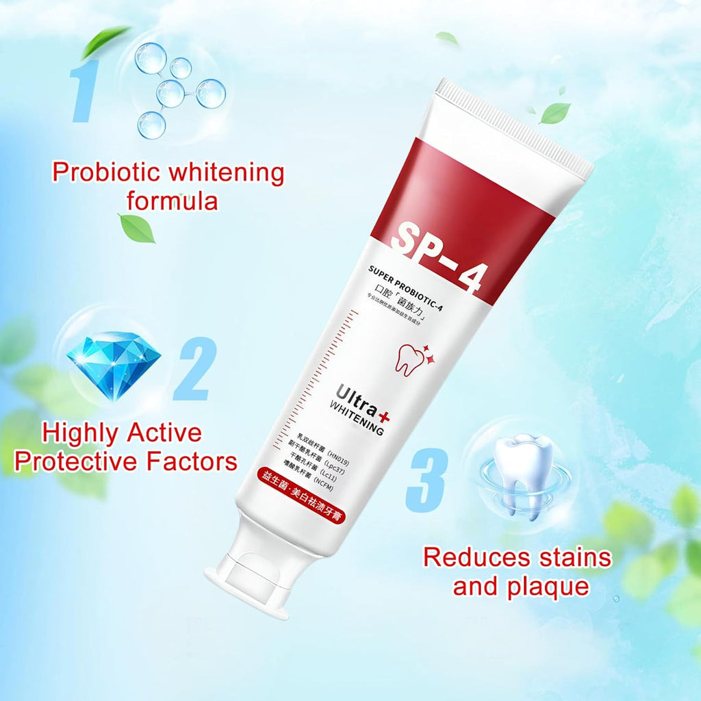 probiotic whitening toothpaste, Teeth Whitener Toothpaste, Natural Tooth Whitener (PACK OF 2)