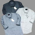 Cotton Solid Full Sleeves Regular Fit Mens Casual Shirt Pack Of 3