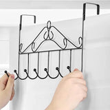 Door Hanger with 7 Hooks Over The Door Hooks,Overdoor Towel Rack,Metal Heavy-Duty Door Hanger Hook Storage Organizer for Hanging