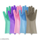 Silicone Kitchen Cleaning Gloves (Multicolor, Pack of 1)